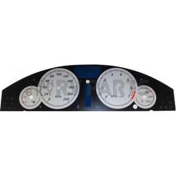 US Speedo Gauge Face Overlay - Silver Daytime Color/ Black Letter Color - 300072