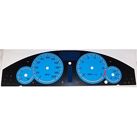 US Speedo Gauge Face Overlay - Blue Daytime Color/ White Letter Color - 300074
