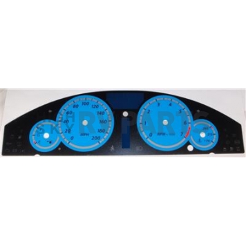 US Speedo Gauge Face Overlay - Blue Daytime Color/ White Letter Color - 300074