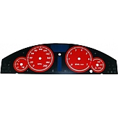 US Speedo Gauge Face Overlay - Red Daytime Color/ White Letter Color - 300075