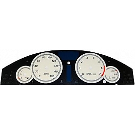 US Speedo Gauge Face Overlay - White Daytime Color/ Black Letter Color - 300080