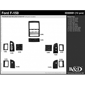 B & I Fender Dash Panel Trim 3D008B1SDB