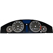 US Speedo Gauge Face Overlay - Black Daytime Color/ White Letter Color - 300081
