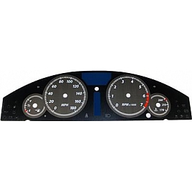 US Speedo Gauge Face Overlay - Black Daytime Color/ White Letter Color - 300081