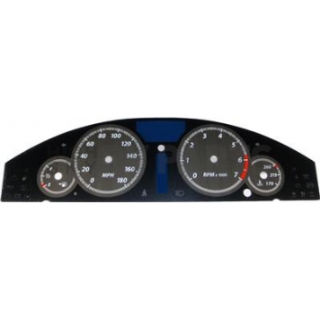 US Speedo Gauge Face Overlay - Black Daytime Color/ White Letter Color - 300081