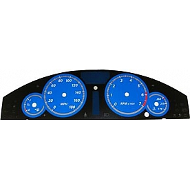 US Speedo Gauge Face Overlay - Blue Daytime Color/ White Letter Color - 300084
