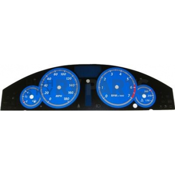 US Speedo Gauge Face Overlay - Blue Daytime Color/ White Letter Color - 300084