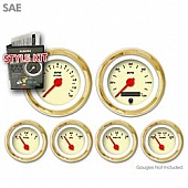 Aurora Instuments Gauge Face Overlay - Fiber Tan Daytime Color/ Black Letter Color - 1032