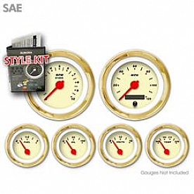 Aurora Instuments Gauge Face Overlay - Fiber Tan Daytime Color/ Black Letter Color - 1032