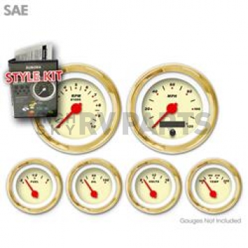 Aurora Instuments Gauge Face Overlay - Fiber Tan Daytime Color/ Black Letter Color - 1032