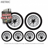 Aurora Instuments Gauge Face Overlay - Fiber Silver Daytime Color/ Black Letter Color - 8461