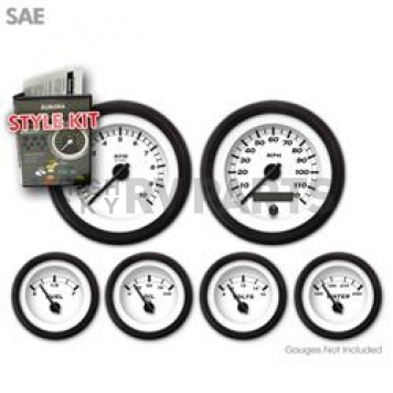 Aurora Instuments Gauge Face Overlay - Fiber White Daytime Color/ Black Letter Color - 2294
