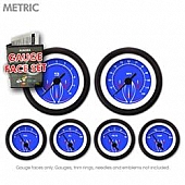 Aurora Instuments Gauge Face Overlay - Fiber Blue Daytime Color/ White Letter Color - 8464