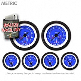 Aurora Instuments Gauge Face Overlay - Fiber Blue Daytime Color/ White Letter Color - 8464