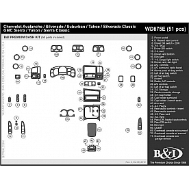 B & I Fender Dash Panel Trim WD875EDEB