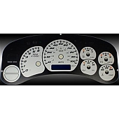 US Speedo Gauge Face Overlay - Silver Daytime Color/ Black Letter Color - CK1000232