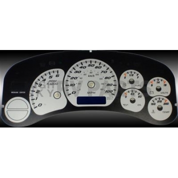 US Speedo Gauge Face Overlay - Silver Daytime Color/ Black Letter Color - CK1000232
