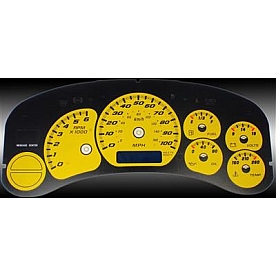 US Speedo Gauge Face Overlay - Yellow Daytime Color/ Black Letter Color - CK1000233
