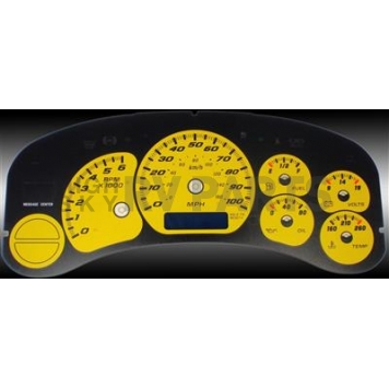 US Speedo Gauge Face Overlay - Yellow Daytime Color/ Black Letter Color - CK1000233