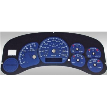 US Speedo Gauge Face Overlay - Blue Daytime Color/ White Letter Color - CK1000234