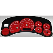 US Speedo Gauge Face Overlay - Red Daytime Color/ White Letter Color - CK1000235