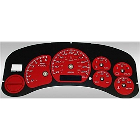 US Speedo Gauge Face Overlay - Red Daytime Color/ White Letter Color - CK1000235
