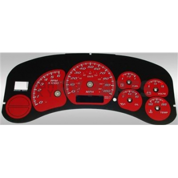US Speedo Gauge Face Overlay - Red Daytime Color/ White Letter Color - CK1000235