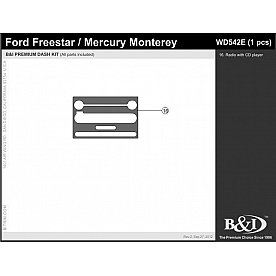 B & I Fender Dash Panel Trim WD542ESNB