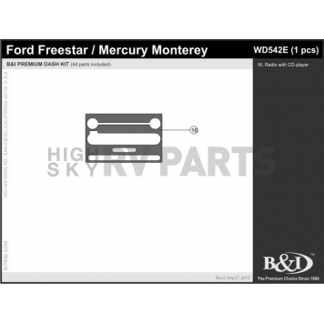 B & I Fender Dash Panel Trim WD542ESNB