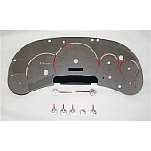US Speedo Gauge Face Overlay - Silver Daytime Color/ Red Letter Color - SSGM03R