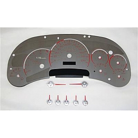US Speedo Gauge Face Overlay - Silver Daytime Color/ Red Letter Color - SSGM03R