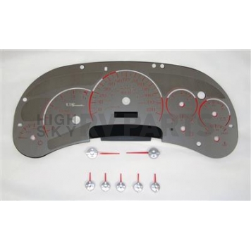 US Speedo Gauge Face Overlay - Silver Daytime Color/ Red Letter Color - SSGM03R