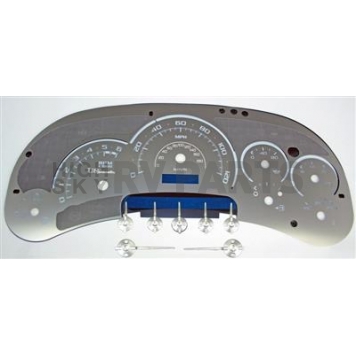 US Speedo Gauge Face Overlay - Silver Daytime Color/ White Letter Color - SSGM05W