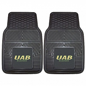 Fan Mat Floor Mat - Universal Fit Black Vinyl Set of 2 - 12470
