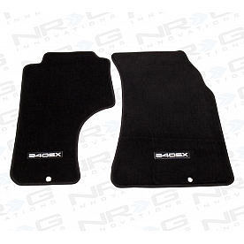 NRG Innovations Floor Mat - Direct-Fit Black Carpet On Top/ Rubber On Bottom Set of 2 - FMR240