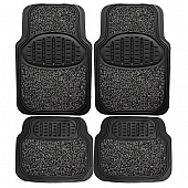 Pilot Automotive Floor Mat - Universal Fit Rubber/ Sponge Black Set of 4 - FM08ESP