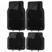 Pilot Automotive Floor Mat - Cut-To-Fit Rubber Black Set of 4 - FM09E