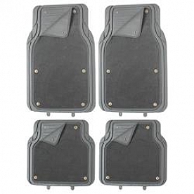 Pilot Automotive Floor Mat - Cut-To-Fit Rubber Gray Set of 4 - FM09G