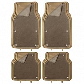 Pilot Automotive Floor Mat - Cut-To-Fit Rubber Tan Set of 4 - FM09T