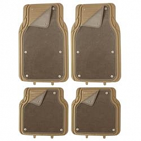 Pilot Automotive Floor Mat - Cut-To-Fit Rubber Tan Set of 4 - FM09T