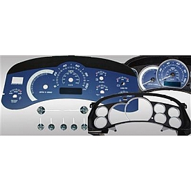 US Speedo Gauge Face Overlay - Blue Daytime Color/ White Letter Color - PLK0244