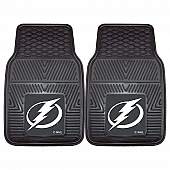 Fan Mat Floor Mat - Universal Fit Black Vinyl Set of 2 - 10552