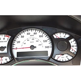 US Speedo Gauge Face Overlay - White Daytime Color/ Black Letter Color - TIT060