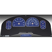 US Speedo Gauge Face Overlay - Blue Daytime Color/ White Letter Color - XLT044