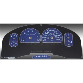 US Speedo Gauge Face Overlay - Blue Daytime Color/ White Letter Color - XLT044