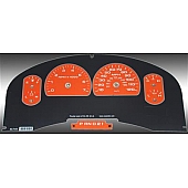 US Speedo Gauge Face Overlay - Orange Daytime Color/ White Letter Color - XLT049