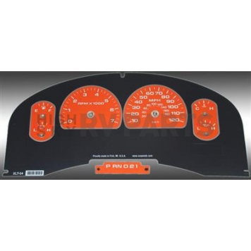 US Speedo Gauge Face Overlay - Orange Daytime Color/ White Letter Color - XLT079