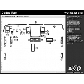B & I Fender Dash Panel Trim WD439ESTC