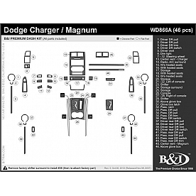 B & I Fender Dash Panel Trim WD866ADC3