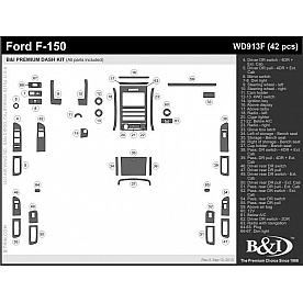 B & I Fender Dash Panel Trim WD913FDCF